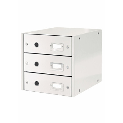 Bloc de classement 3 tiroirs click & store wow leitz , blanc
