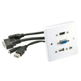 LINDY Prise murale VGA HDMI USB Jack 3,5mm Stéréo
