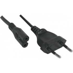Cordon d'alimentation bipolaire pour PC portable noir - 5,0m