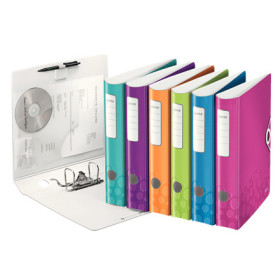 Classeur a levier 180° active pp dos 65mm, wow leitz, assortis
