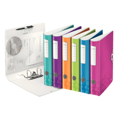 Classeur a levier 180° active pp dos 65mm, wow leitz, assortis