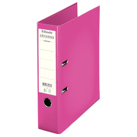 Classeur a levier a4 pp 80mm chromos plus esselte, fushia