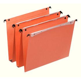 Dossier suspendu vertical tiroir dual esselte, fond 15, boite de 25, orange