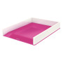 Corbeille a courrier dual wow leitz, blanc rose