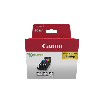 CANON Pack CLI526 Z Pixma encre 3 Cartouches cmy w o SEC 3x101pages cardboard 3x