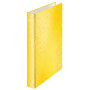 Classeur 4 anneaux plastifie a4 25mm wow leitz, jaune