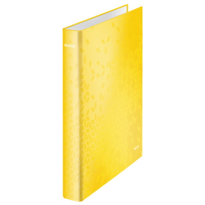 Classeur 4 anneaux plastifie a4 25mm wow leitz, jaune