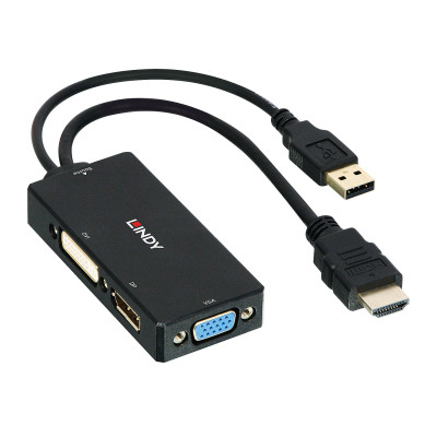 LINDY Convertisseur HDMI vers DisplayPort, DVI et VGA