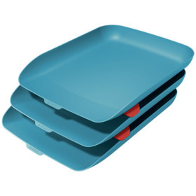 Corbeille a courrier COSY Leitz, Bleu, Lot de 3