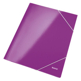 Chemise 3 rabats carton pellicule wow leitz, violet