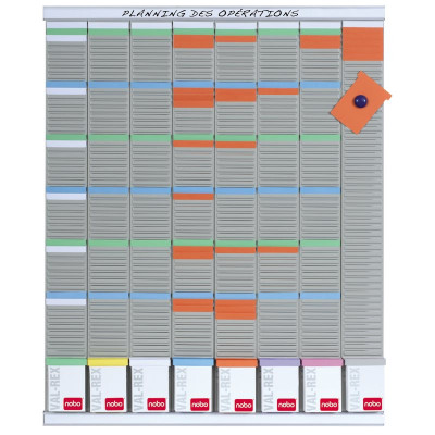 Kit planning hebdomadaire 8 colonnes 54 fentes nobo