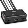 LINDY Switch KVM 2 Ports DisplayPort 1.2, USB 2.0 & Audio, Câbles Intégrés