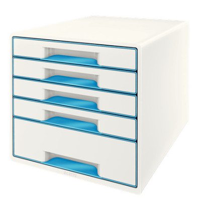 Bloc de classement 5 tiroirs wow leitz , blanc bleu
