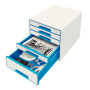 Bloc de classement 5 tiroirs wow leitz , blanc bleu