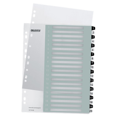 Intercalaire imprimable, pp, extra-large 20 touches, leitz noir blanc