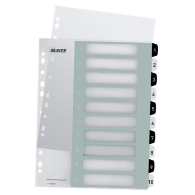 Intercalaire imprimable, pp, extra-large 10 touches, leitz noir blanc