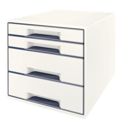 Bloc de classement 4 tiroirs wow leitz ,blanc gris