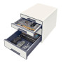Bloc de classement 4 tiroirs wow leitz ,blanc gris