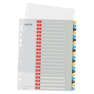 Intercalaire imprimable 1-20 COSY Leitz, Multicolore