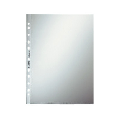 Pochette perforee leitz, lisse, lot de 100, transparent