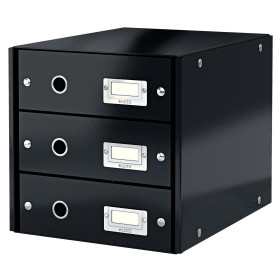 Bloc de classement 3 tiroirs click & store wow leitz , noir