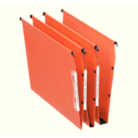 Dossier suspendu lateral armoire dual esselte, fond 15, boite de 25, orange