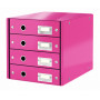 Bloc de classement 4 tiroirs click & store wow leitz , rose