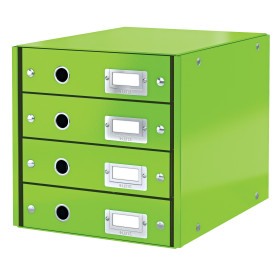 Bloc de classement 4 tiroirs click & store wow leitz , vert