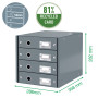 Bloc de classement 4 tiroirs click & store wow leitz , vert