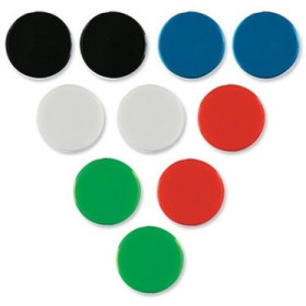 Aimants ronds en plastique 38 mm pour tableau blanc Nobo, Lot de 4, Bleu