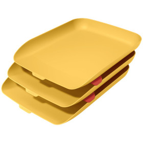 Corbeille a courrier COSY Leitz, Jaune, Lot de 3