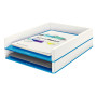 Corbeille a courrier dual wow leitz, blanc bleu