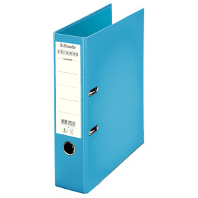 Classeur a levier a4 pp 80mm chromos plus esselte, bleu ciel