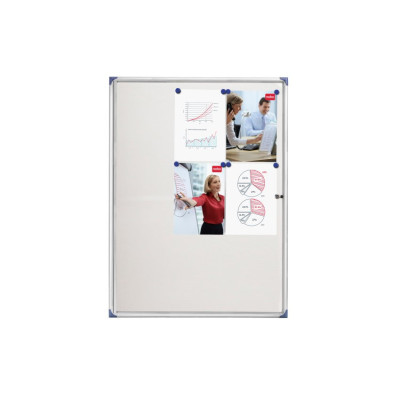 Vitrine d'interieur extra plate a fond magnetique, 9xA4 Nobo