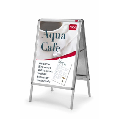 Porte-affiche clipsable nobo a0 nobo, cadre alu