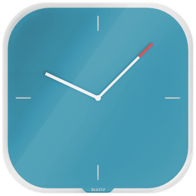 Horloge murale en verre cosy, bleu