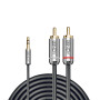 LINDY Câble Audio Jack 3.5mm vers RCA, Cromo Line, 10m