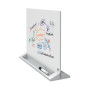 Separateur de bureau 600x450mm en verre blanc brillant, impression pro nobo, bla