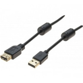 RALLONGE USB 2.0 A   A OR + FERRITES NOIRE - 5,0 M