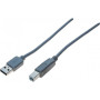 Cordon USB 2.0 Type A   B gris- 2 m