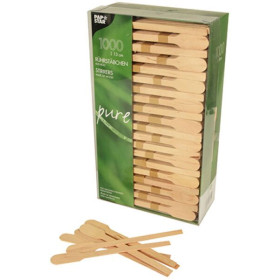 Boite de 100 Touillettes pure, longueur, 130 mm, en bois