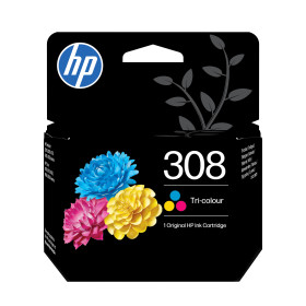 Cartouche jet d'encre D'origine HP 308 Laser - Noir, Tricolore - Combo pack