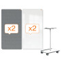 Systeme de tableaux Blancs et d’affichage mobile Move & Meet Nobo 1800x900mm, Gr