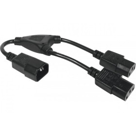 Rallonge électrique en Y 1 x C14   2 x C13 - 0,3 m