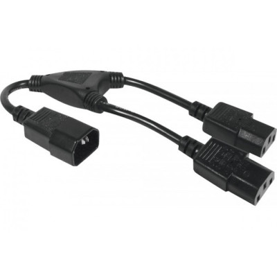Rallonge électrique en Y 1 x C14   2 x C13 - 0,3 m