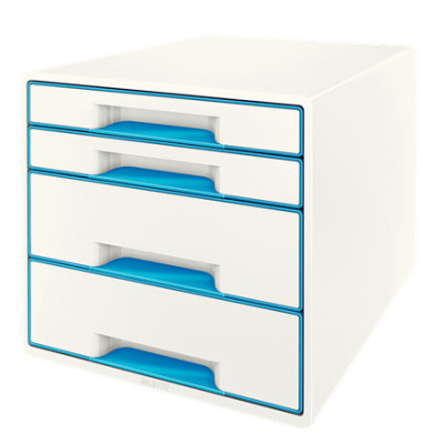 Bloc de classement 4 tiroirs wow leitz , blanc bleu