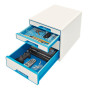 Bloc de classement 4 tiroirs wow leitz , blanc bleu