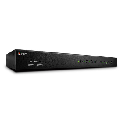 LINDY Switch KVM DVI-I Single Link, USB 2.0 & Audio, 8 ports