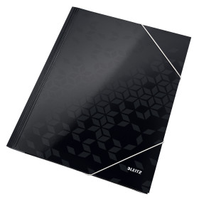 Chemise 3 rabats carton pellicule wow leitz, noir