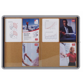 Vitrine d'interieur 12xa4 premium plus nobo, liege